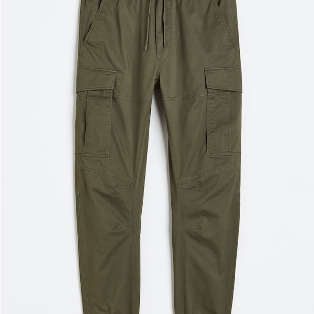 H&M Men's khaki greenCargo Pants slim fit